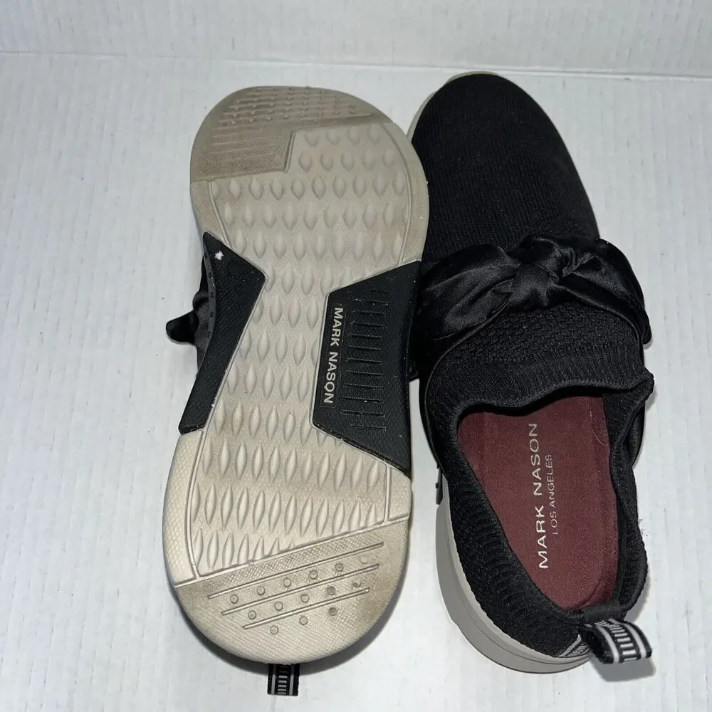 Mark Nason Los Angeles Black Knit Slip On Sneaker Shoe Size 8